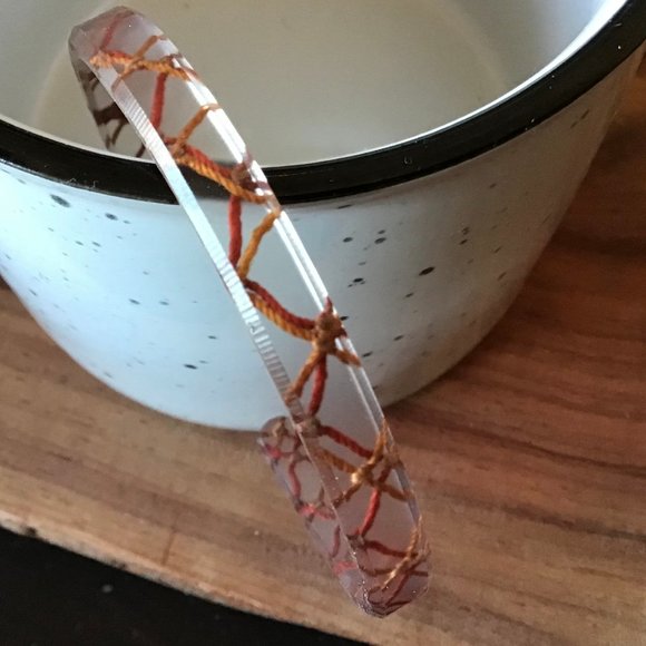 Repurposed Fishnet Skinny Bracelet - Picture 1 of 2